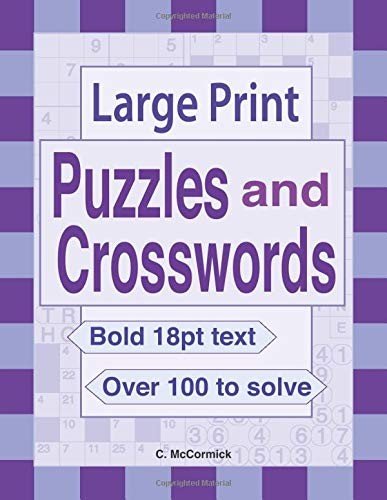 LARGE PRINT PUZZLES AND CROSSWORDS By C Mccormick **BRAND NEW**