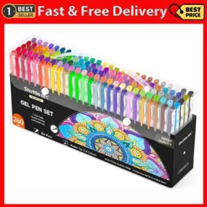 260 Pack Gel Pens Set 220% Ink Gel Pen for Adult Coloring Books Art