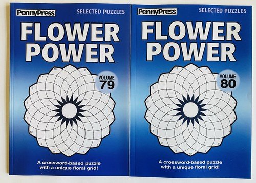 Lot of 2 Flower Power Penny Press Dell Variety Selected Puzzles Crosswords 79-80