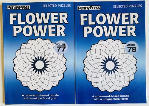 Lot of 2 Flower Power Penny Press Dell Variety Selected Puzzles Crosswords 77-78