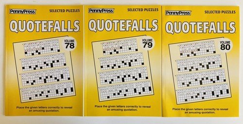 Lot of 3 Quotefalls Penny Press Dell Selected Variety Quotation Puzzles  78 – 80