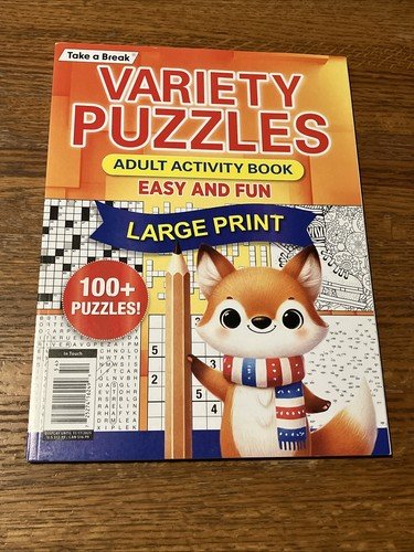 VARIETY PUZZLES Take A Break Adult Activity Book 100+ Puzzle Edition 2025 Large.
