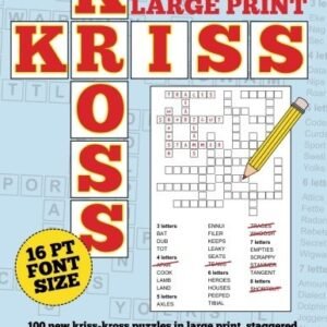 LARGE PRINT KRISS KROSS PUZZLES By Clarity Media **BRAND NEW**