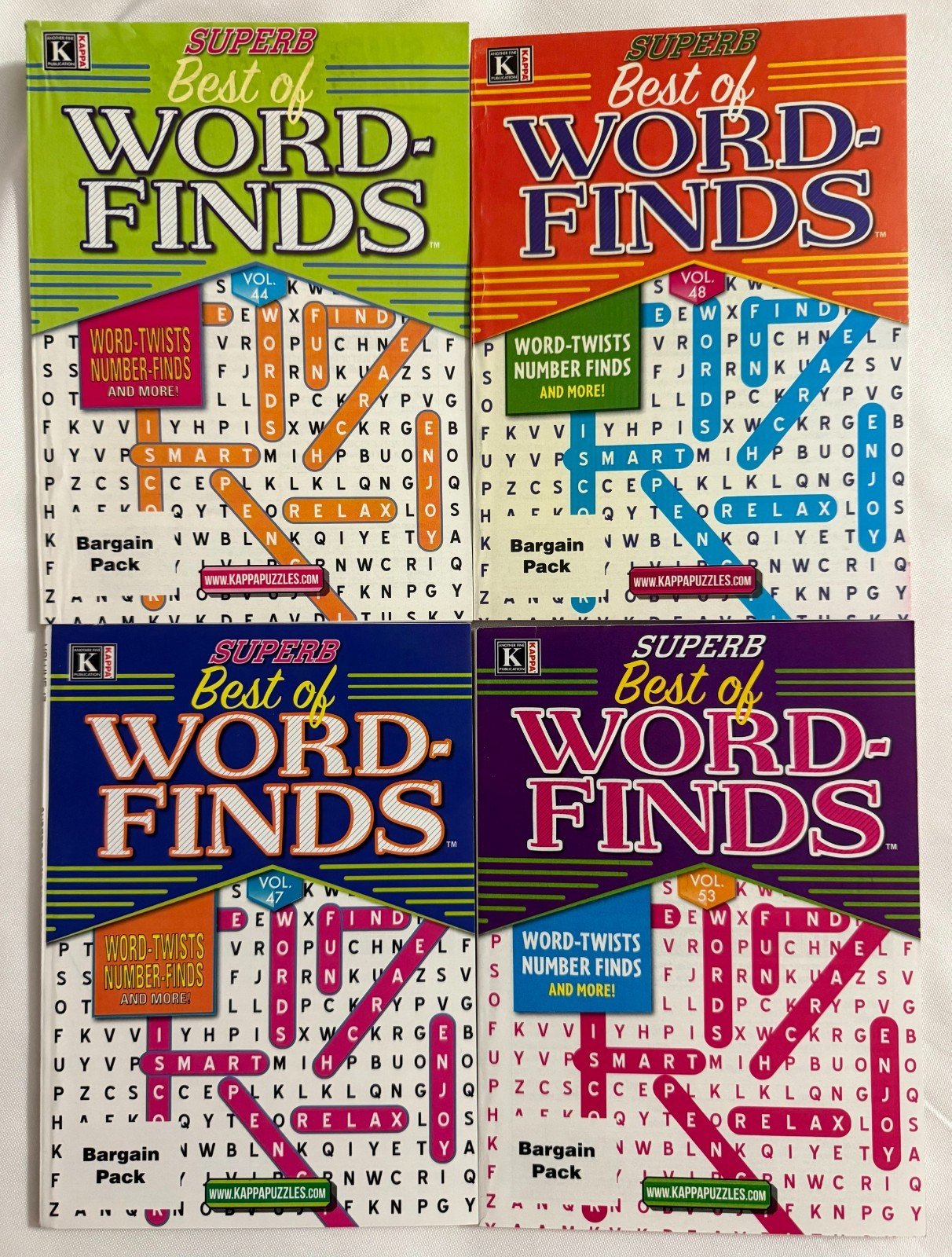 Lot Of (4) Superb Best Of Word-Finds Seek Puzzle Books Vol. 44,47,48 & 53