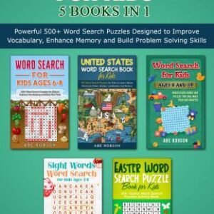 Word Search for Kids 5 Books in 1: Powerful 500+ Word Search Puzzles Designed...