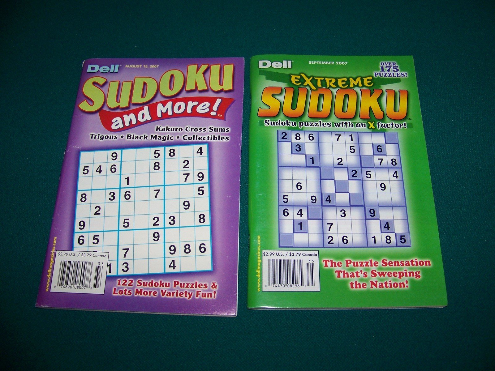 Lot of 2 Dell Sudoku Puzzle Books 2007!!~ Brand New