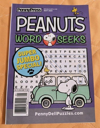 Peanuts Snoopy Word Seeks Puzzles Book by Penny Press May 2024 Edition🆕🆓Ship!