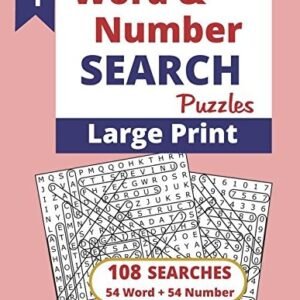 LARGE PRINT WORD AND NUMBER SEARCH PUZZLES, VOLUME 1: 108 By R K Long BRAND NEW