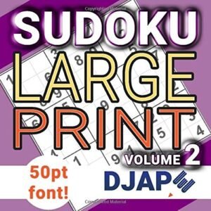 SUDOKU LARGE PRINT: 150 PUZZLES IN 50PT FONT! By Djape **BRAND NEW**