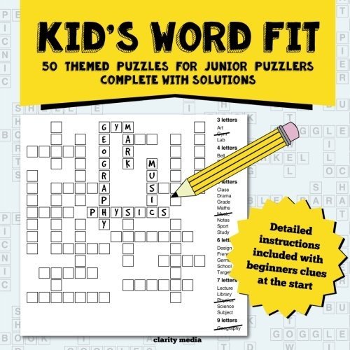 KID’S WORD FIT: THEMED WORD PUZZLES By Clarity Media **BRAND NEW**