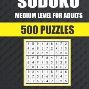 Sudoku Medium Level for Adults 500 Puzzles: sudoku puzzle books for adults by Su