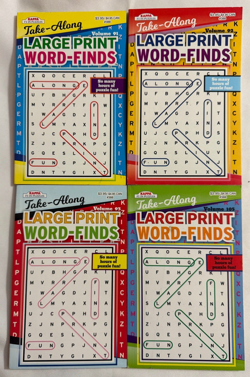 Lot of 4 Kappa Large Print Crosswords Special Puzzle Books Vol. 34,36,70 & 71