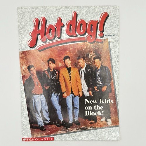 1990 Hot Dog Magazine 62 New Kids on the Block W/ TMNT Turtle Poster Scholastic