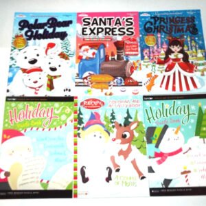 6 Christmas Coloring & Activity Books~ Polar Bears, Princess, Santa, Holiday NEW