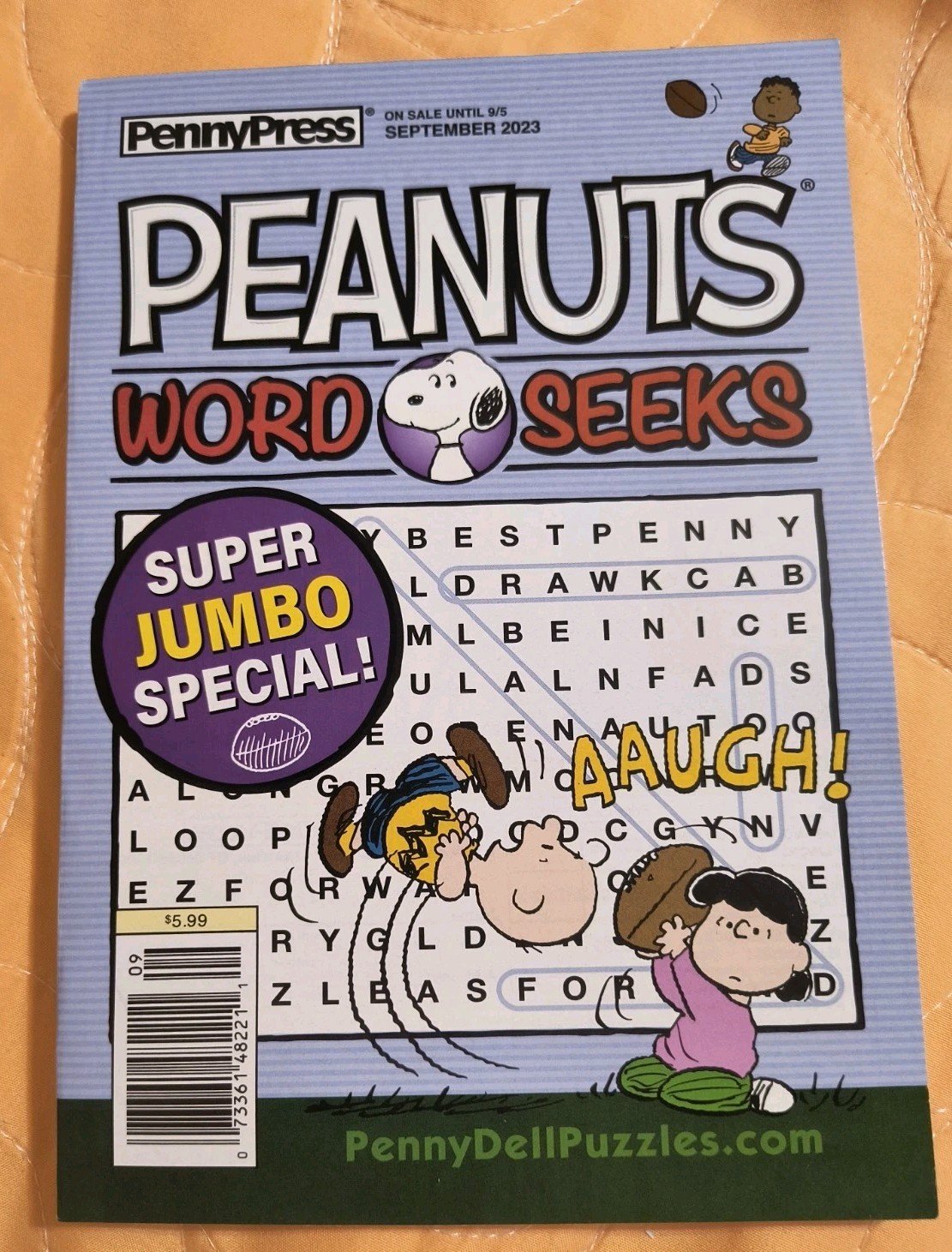 Peanuts Snoopy Word Seeks Puzzles Book by Penny Press September 2023 Edition🆕