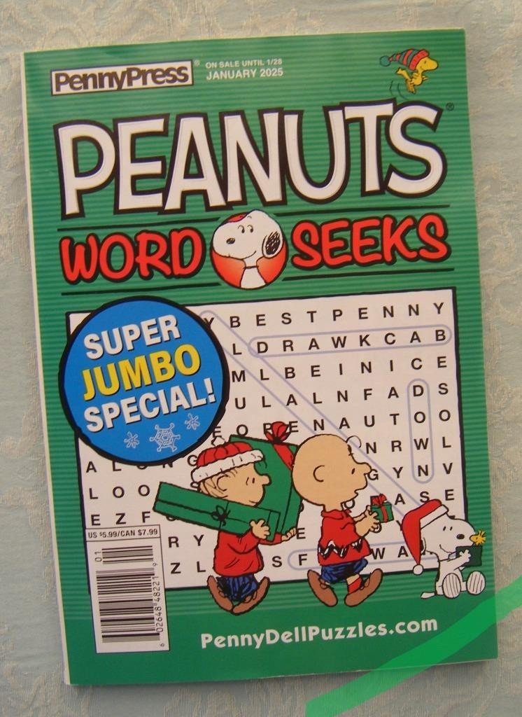 Peanuts Snoopy Word Seeks Puzzles Book by Penny Press January 2025 New