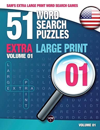 SAM’S EXTRA LARGE PRINT WORD SEARCH GAMES, 51 WORD SEARCH By Sam Mark BRAND NEW