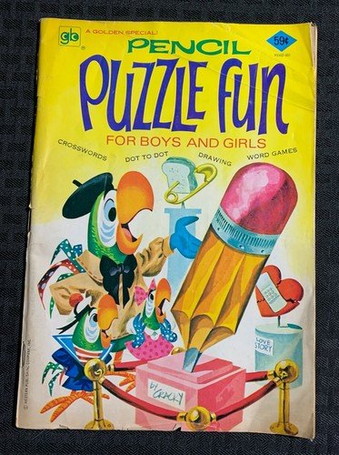 1975 PENCIL PUZZLE FUN Activity Book Magazine G/VG 3.0 Golden Special 64pgs