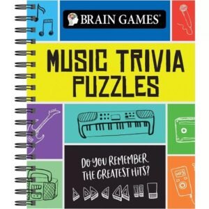 Brain Games --Music Trivia Puzzles--Spiral Bound