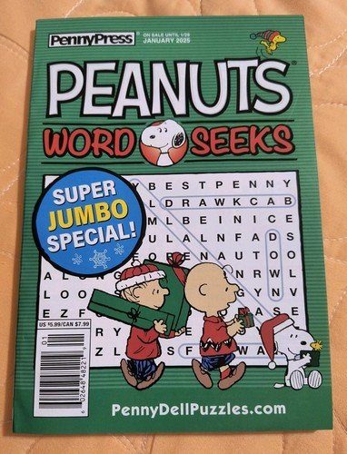 Peanuts Snoopy Word Seeks Puzzles Book by Penny Press January 2025 Edition NEW!