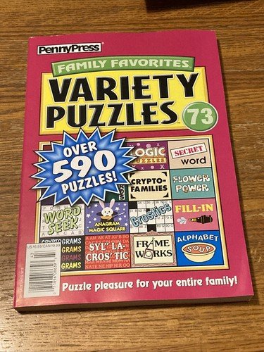 Penny Press Family Favorites  Variety Puzzles Over 590 of them New Free Shipping