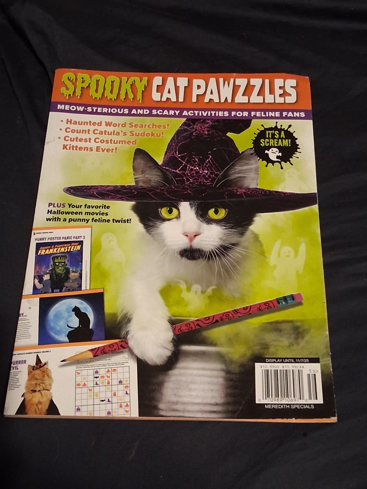 SPOOKY CAT PAWZZLES Magazine 2025 ~ Book of many Halloween Puzzles ~ Cats