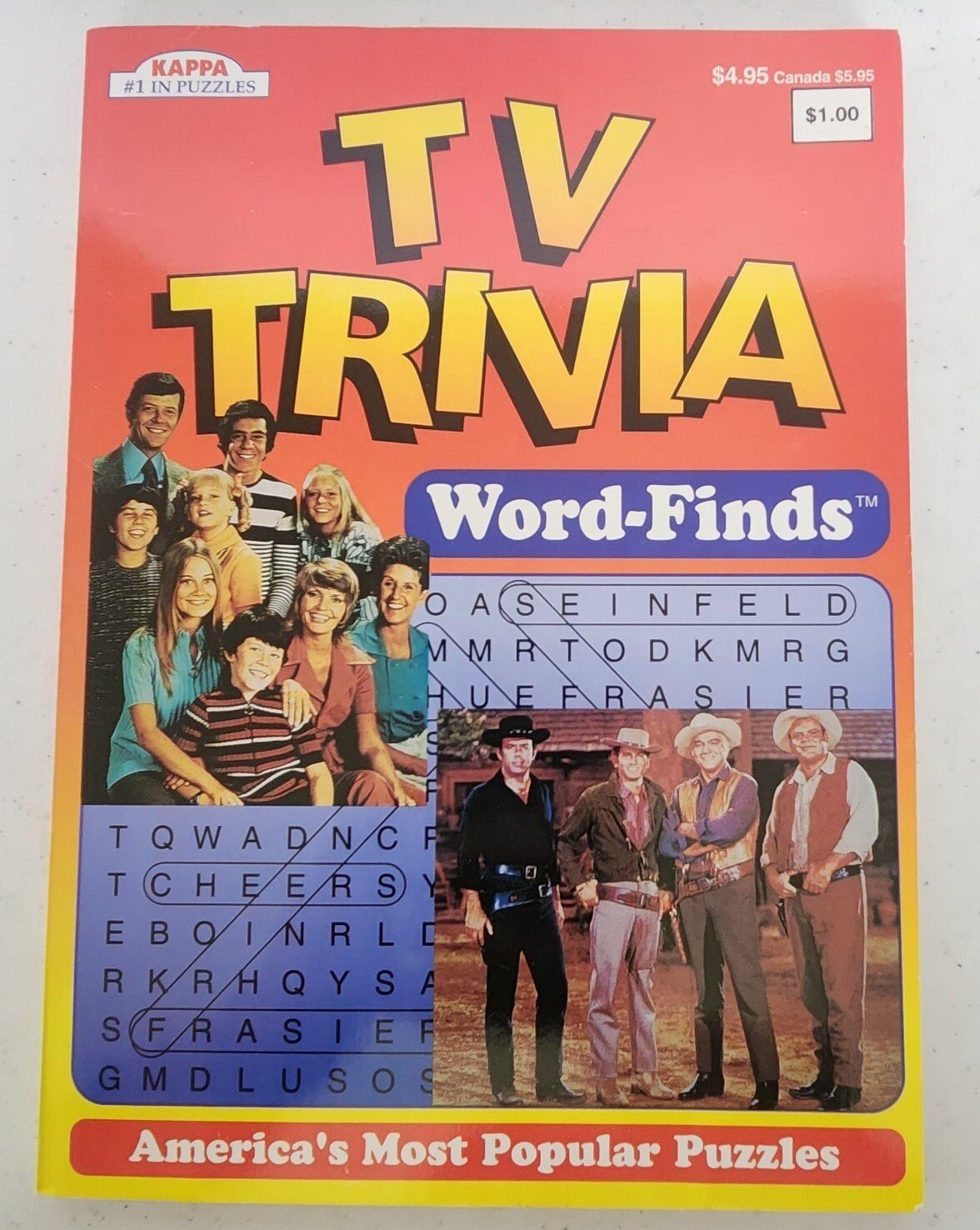 Kappa 1997 TV Trivia Word Finds BONANZA BRADY BUNCH Search Puzzle Activity Book