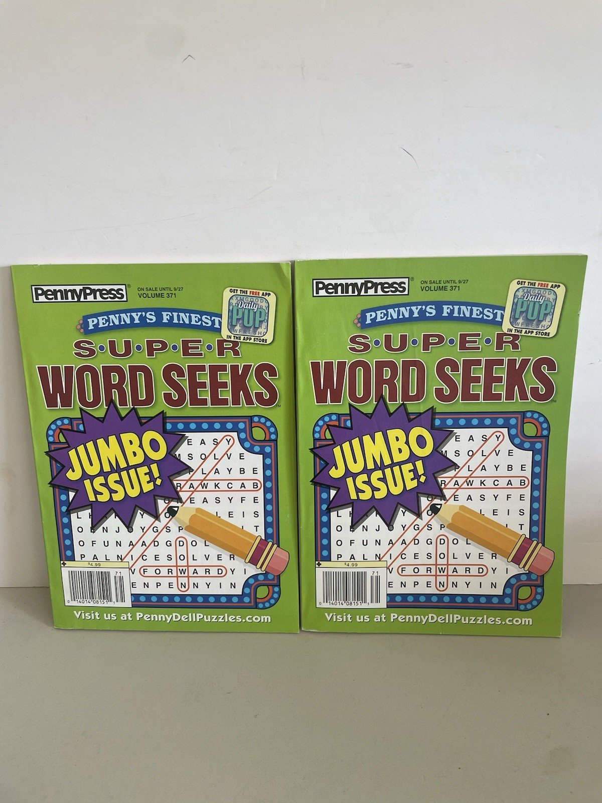 New PENNYPRESS Penny’s Finest WORD SEEKS Puzzle Book Jumbo Issue Vol 371