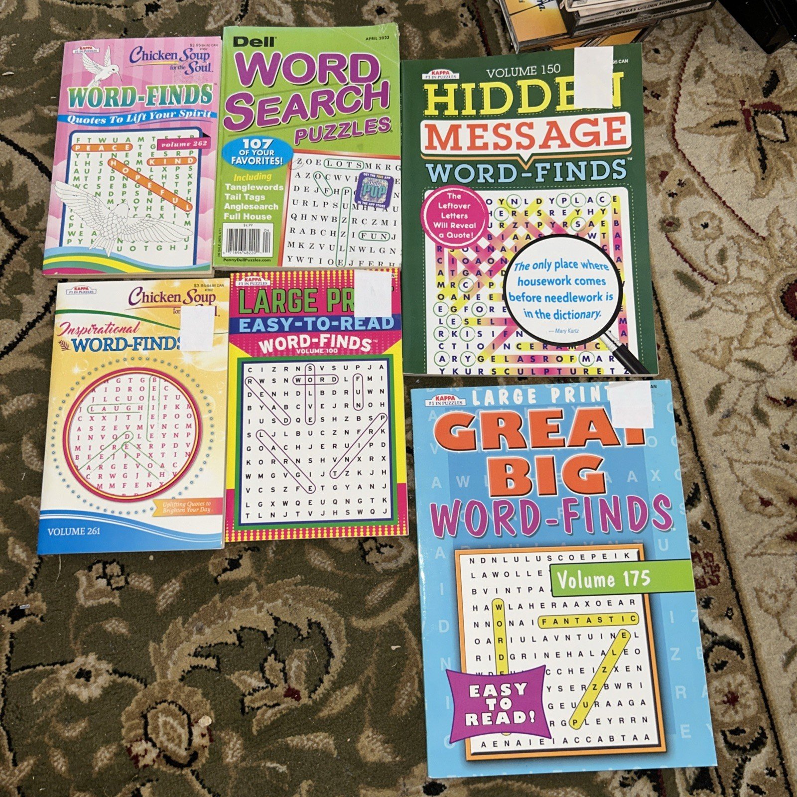 Lot of (5)Kappa  and (3 Dell Puzzle Books , Word  Finds