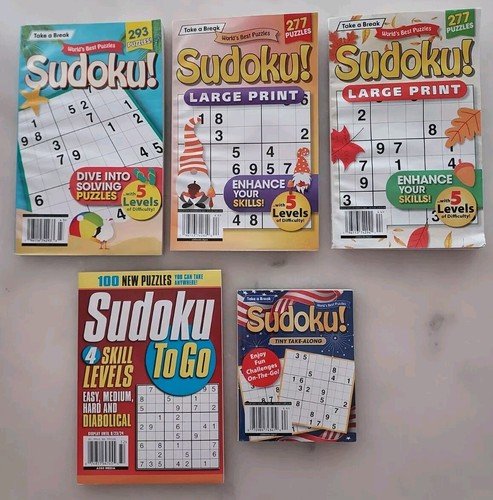 5 Sudoku ! Puzzle Game Book  Magazines From Take A Break Books Puzzles