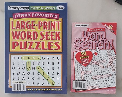 Word Search Seek Puzzle Book Lot 4 Books Kappa Penny Press + Search Word Circle