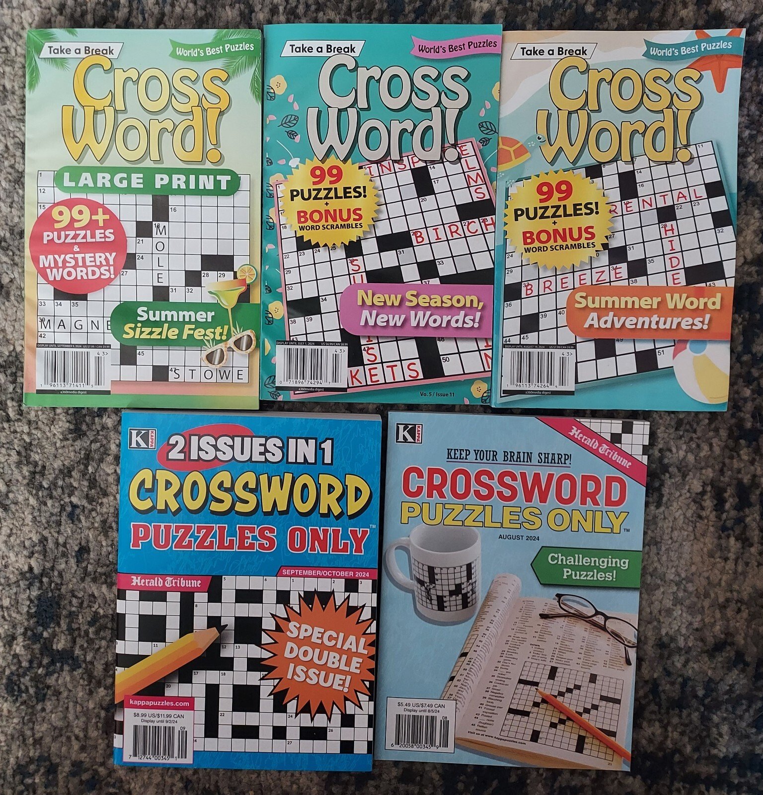 5 Crossword Puzzle Game Book  Magazines From Take A Break & KAPPA Books