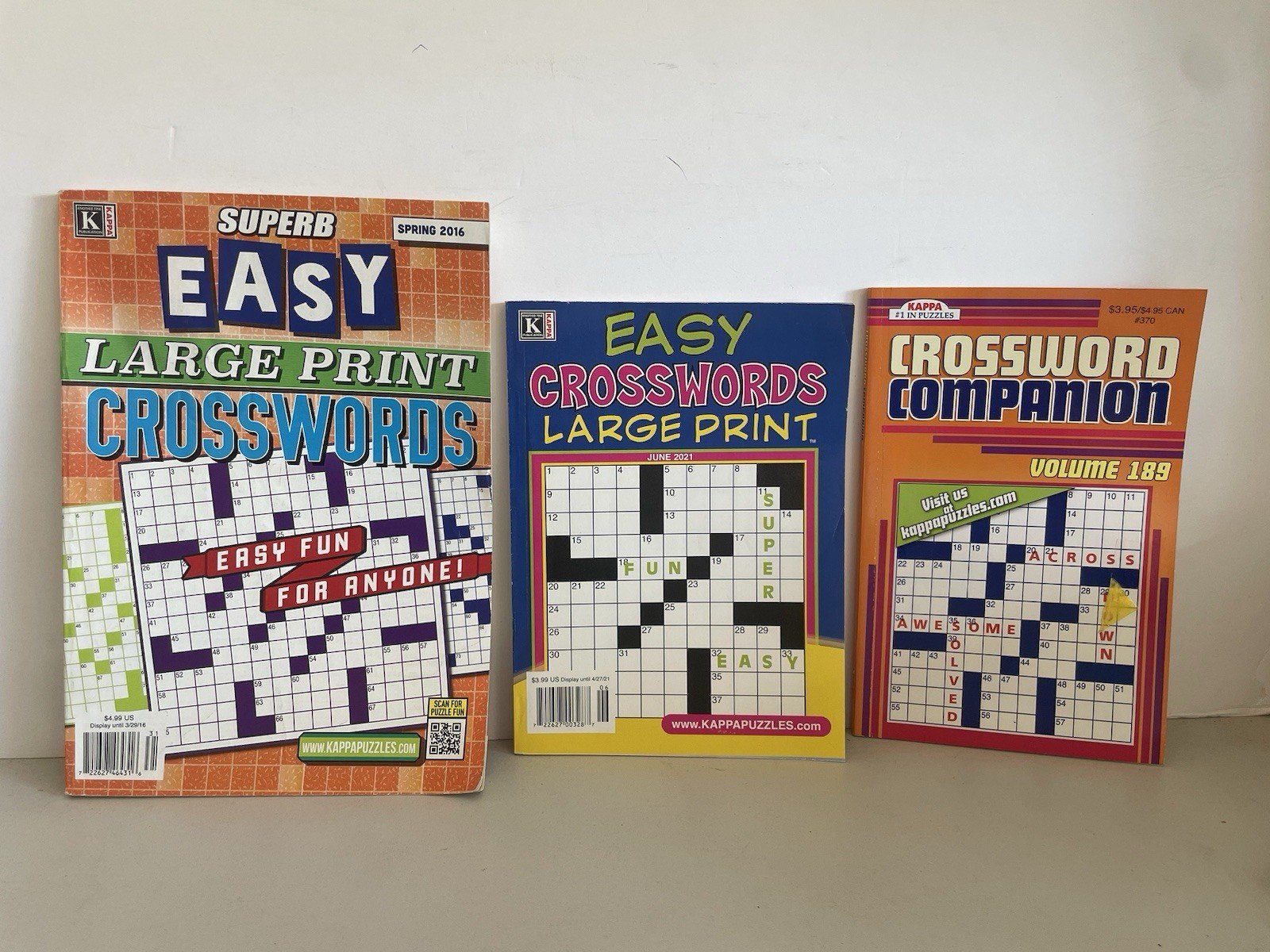 NEW Set/3 CROSSWORD Puzzle Books by Kappa