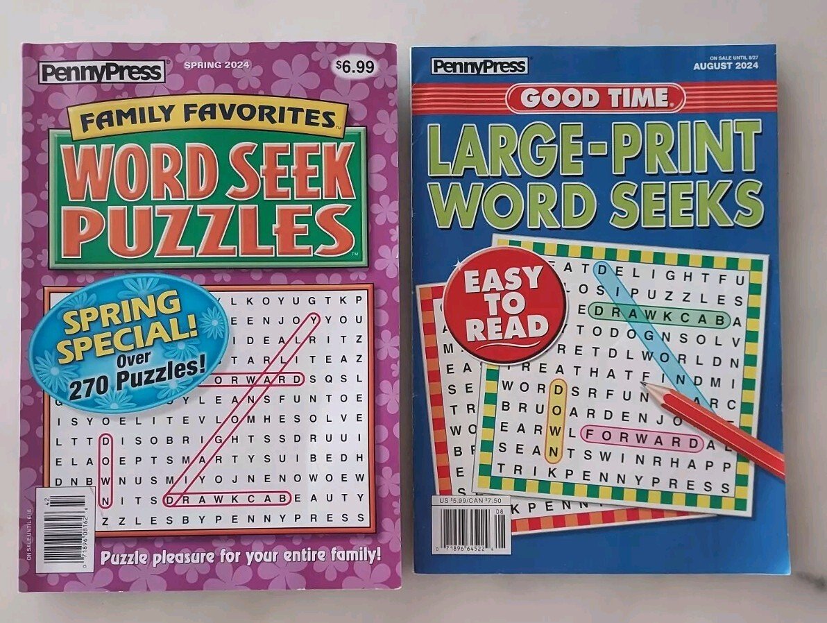 4 Word Search Puzzle Game Book  Magazines Take A Break & Penny Press LG Print