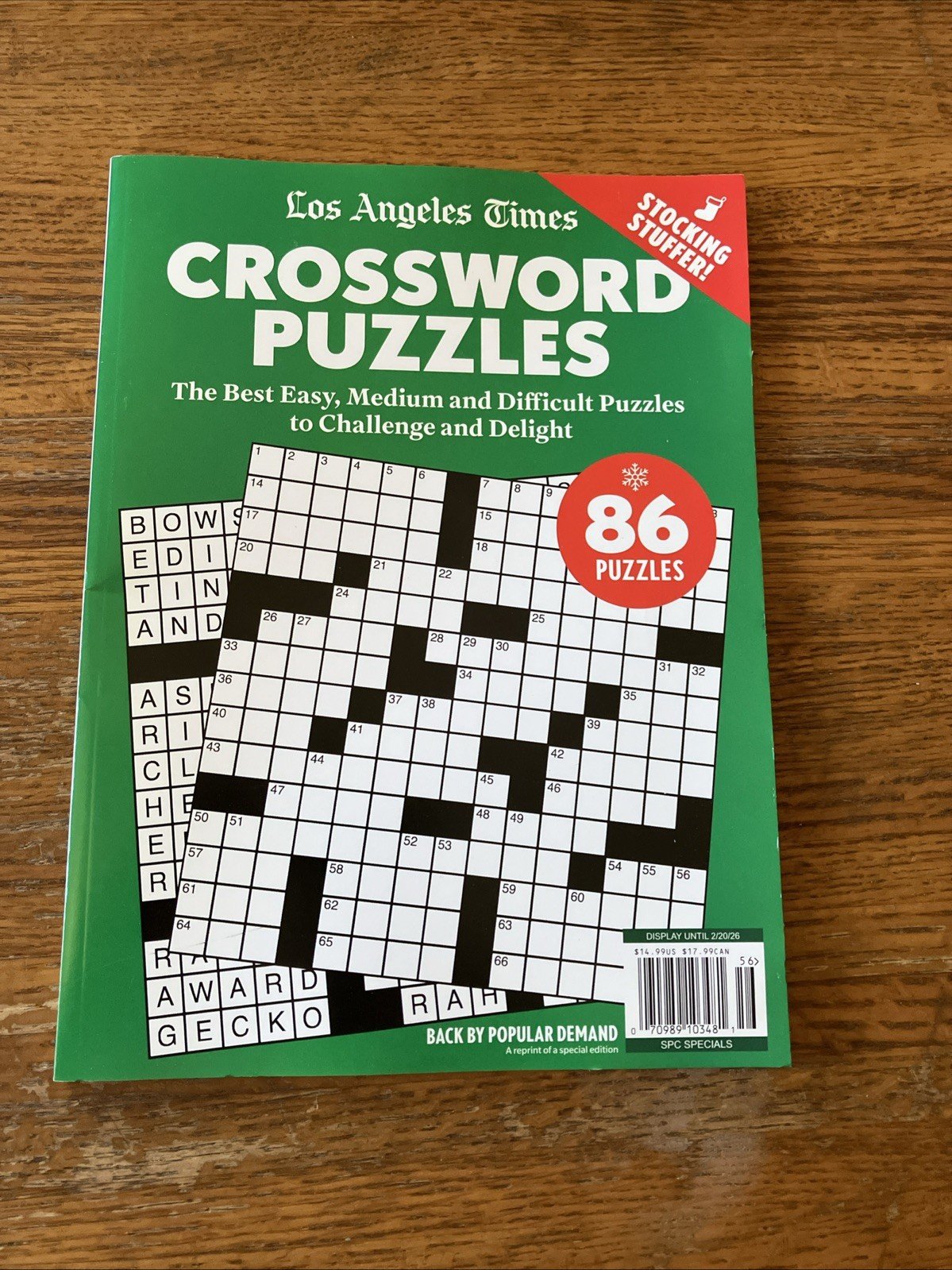 Magazine Los Angeles Times 86 Crosswood Puzzles easy medium hard