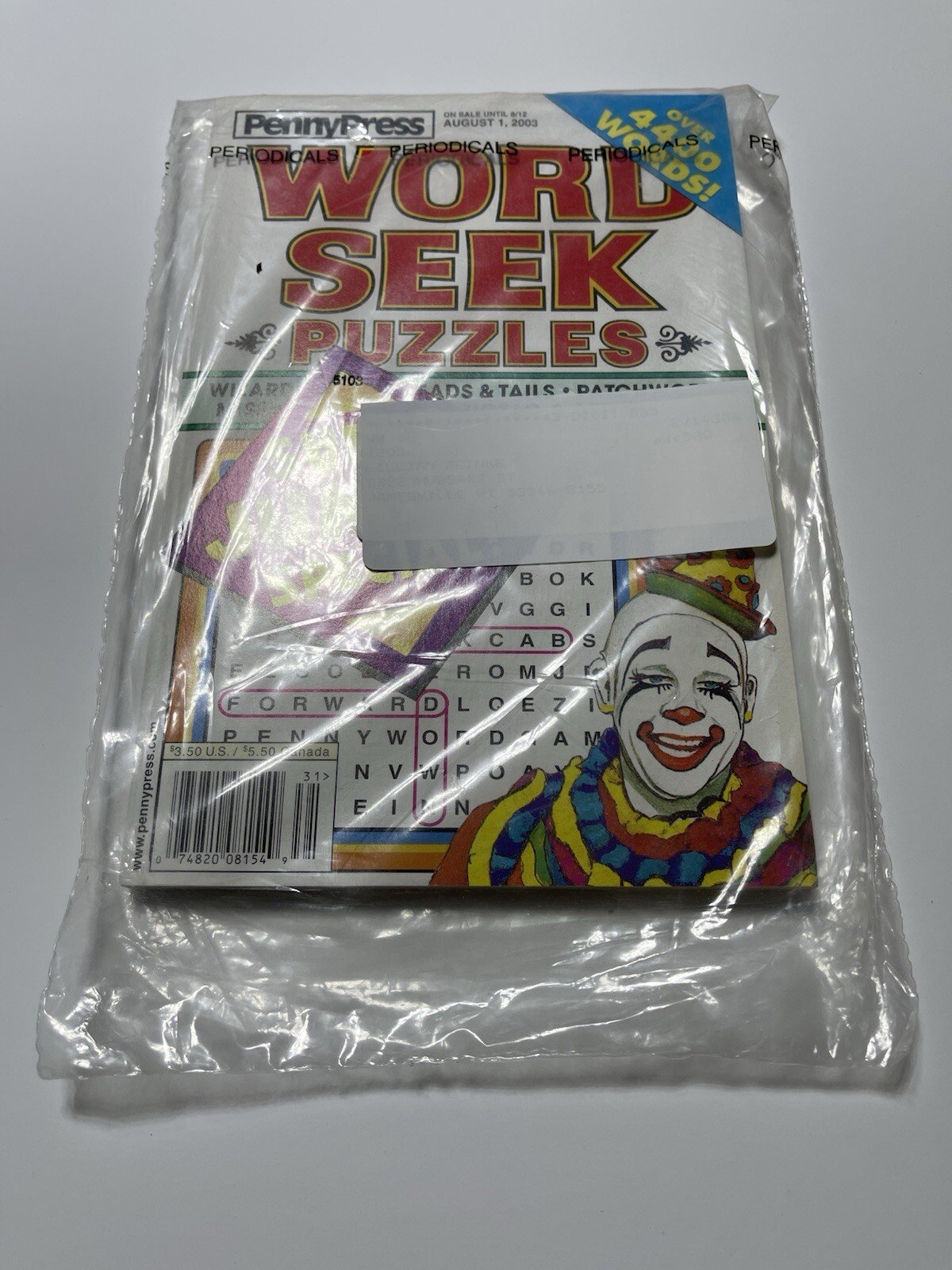 Vintage AUGUST 1 2003 Penny Press Family Favorites Word Seek Puzzles Book Sealed