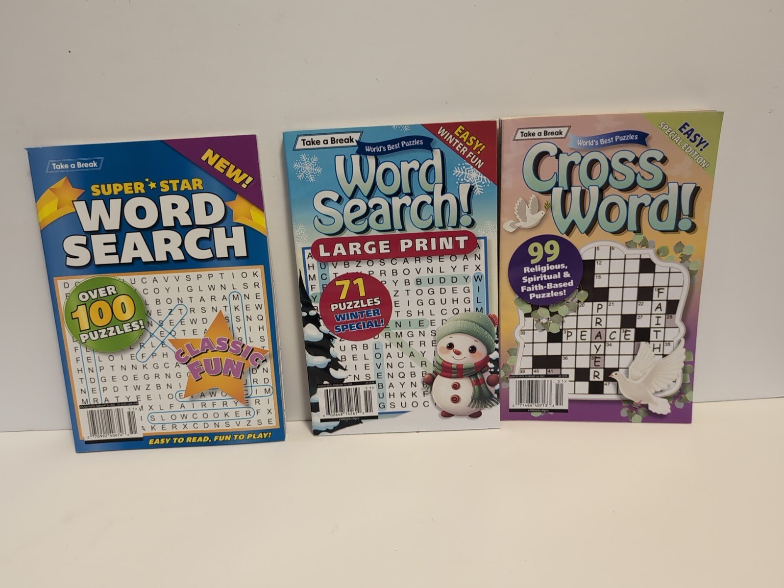 Take A Break lot of 2 Word Seek Search Find and Circle  1 Cross Word  Book’s