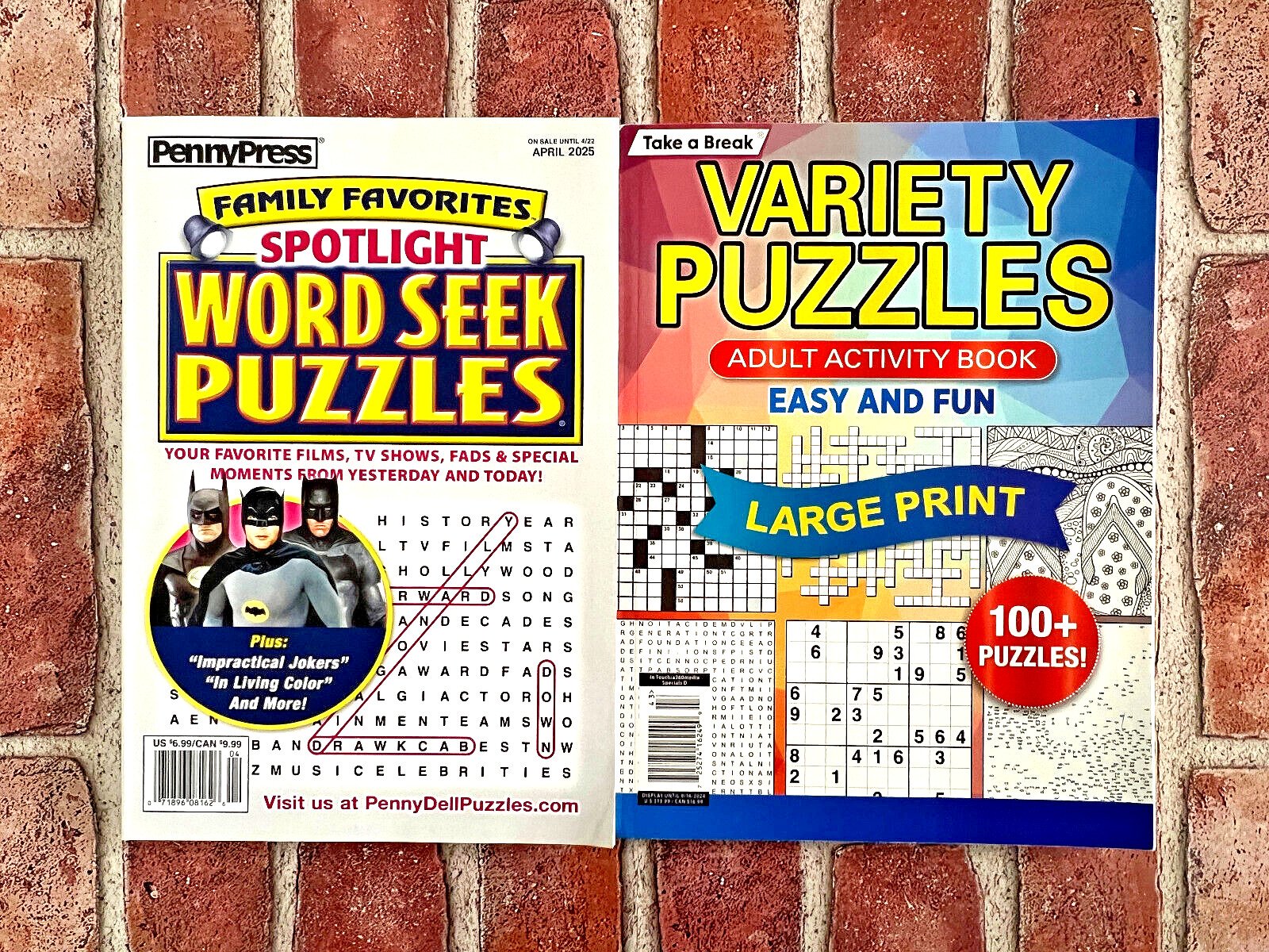 Penny Press Word Seek 2025 & Take a Break Variety Puzzles 2024 • Over 300+