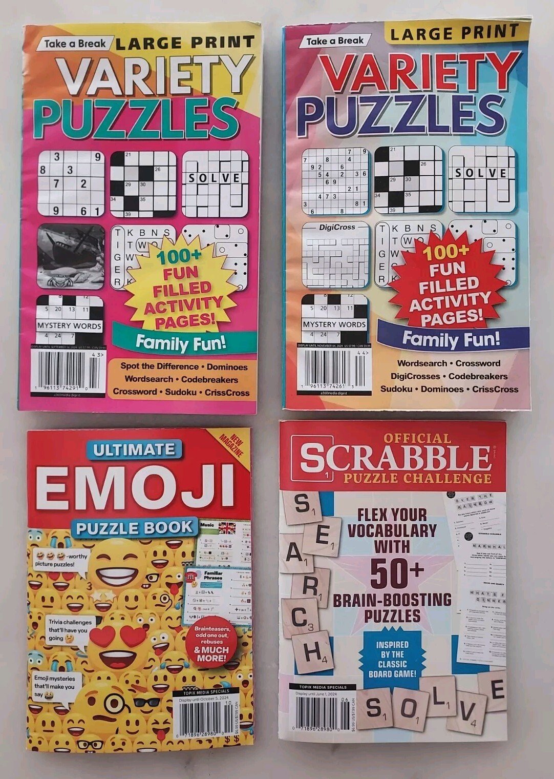 4 VARIETY Puzzles Game Book  Magazines From Take A Break & Topix Media Puzzle