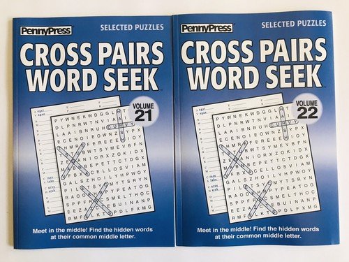 Lot of 2 CROSS PAIRS Word Search Seek Find Penny Press Selected Puzzles Variety