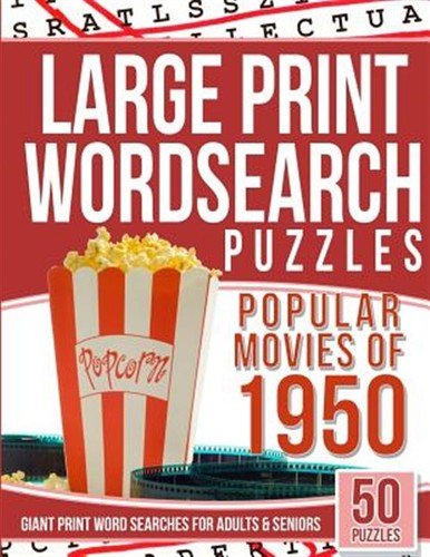 Large Print Wordsearches Puzzles Popular Movies of 1950 : Giant Print Word Se…