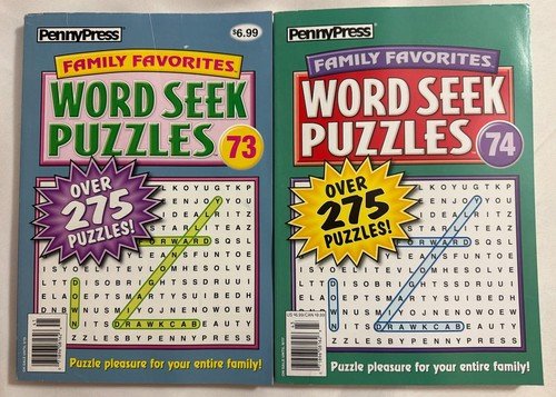 Lot of (2) Family Favorites Word Seek Puzzles Puzzles 2023 Volumes 73 & 74