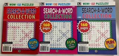 Lot (3)  Search-A-Word Collection Word Search Seek Puzzle Books Vol. 382,384,385