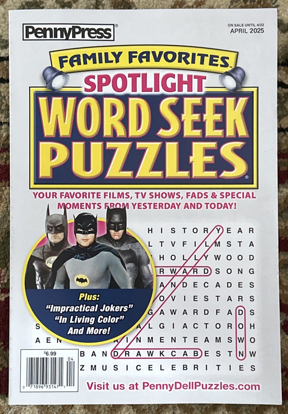 Penny Press Family Favorites Spotlight Word Seek Puzzles April 2025