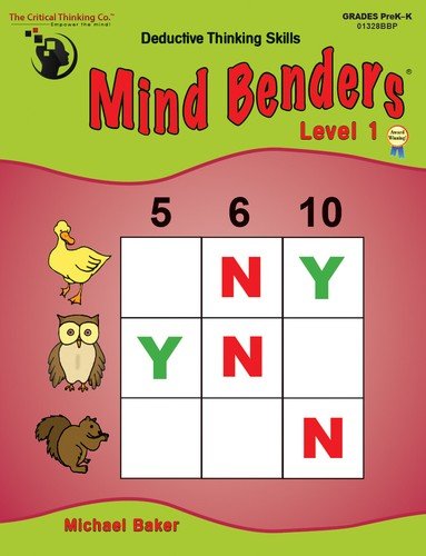 Mind Benders Level 1 Workbook, Deductive Thinking Skills Puzzles (Grades PreK-K)
