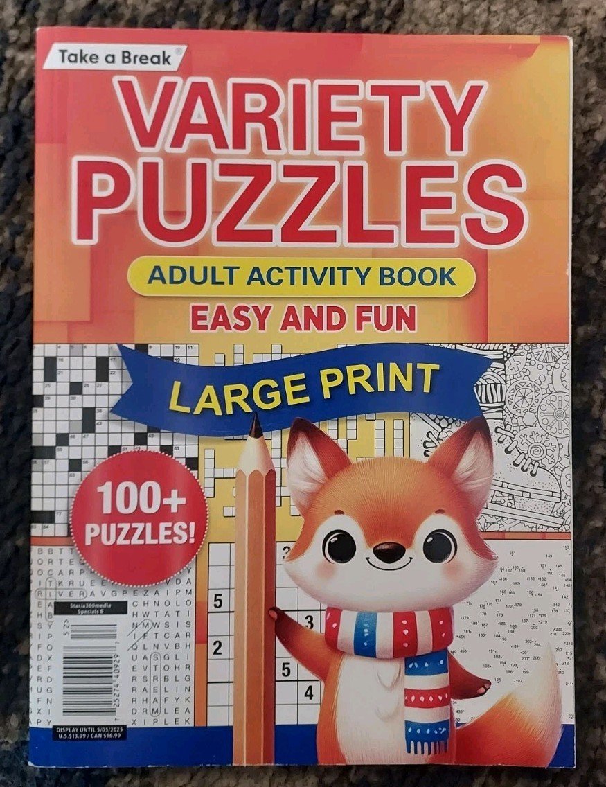 VARIETY PUZZLES Take A Break Adult Activity Book 100+ Puzzle Edition 2025 Large