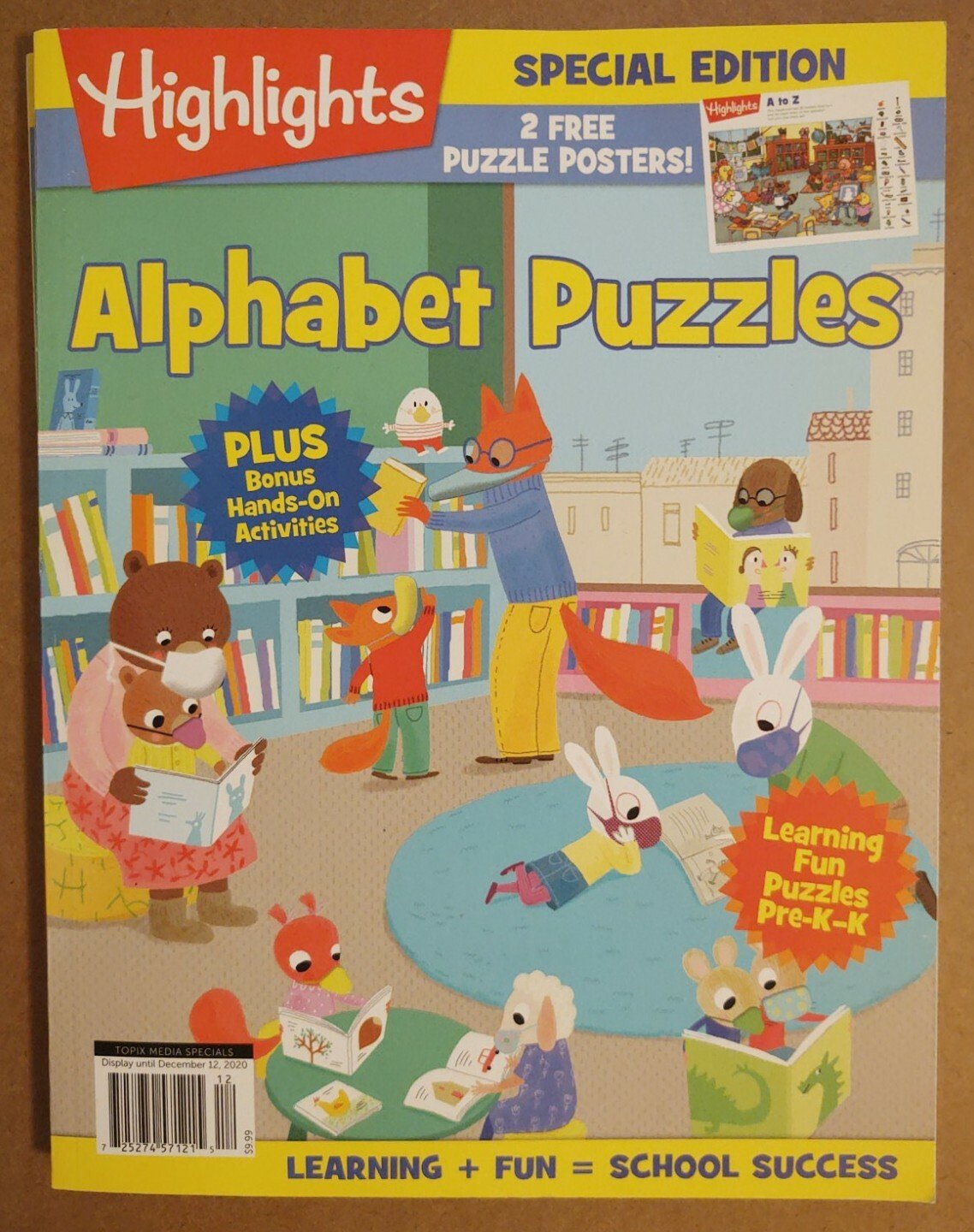 HIGHLIGHTS ALPHABET PUZZLES 2020 SPECIAL EDITION POSTERS LEARNING ACTIVITIES