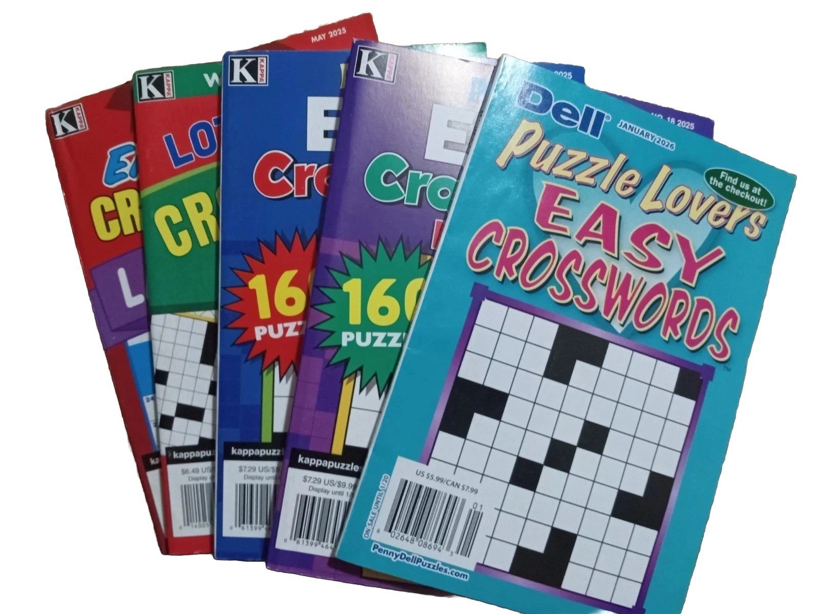 Lot Of 5 Crossword Puzzle Books – Easy