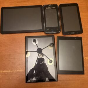 Lot of 5 Tablets & eReaders – Samsung, Nook, KidiBuzz – All Power On – AS-IS