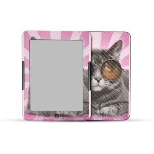 Mighty Skins Carbon Fiber Tablet Skin Compatible Nook Glowlight 4E - Cat - 3M